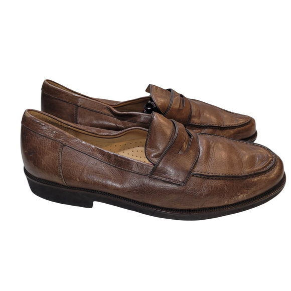 Magnanni Men\'s Brown Leather Loafers Style 11908 Size 10M main image 6